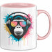 DJ Affe mit Sonnenbrille Tasse Becher Geschenk Lustige Geschenkidee Spruch Rosa Trendation