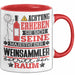 Weinsammler Geschenk Tasse Lustiger Spruch Erheben Sie Sich Der Weinsammler Betritt den Raum Rot Trendation
