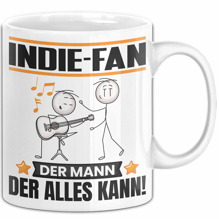 Indie-Fan Tasse Geschenk für Indie-Fan Der Mann Der Alles Kann Geschenkidee zum Geburtstag Weiß Trendation