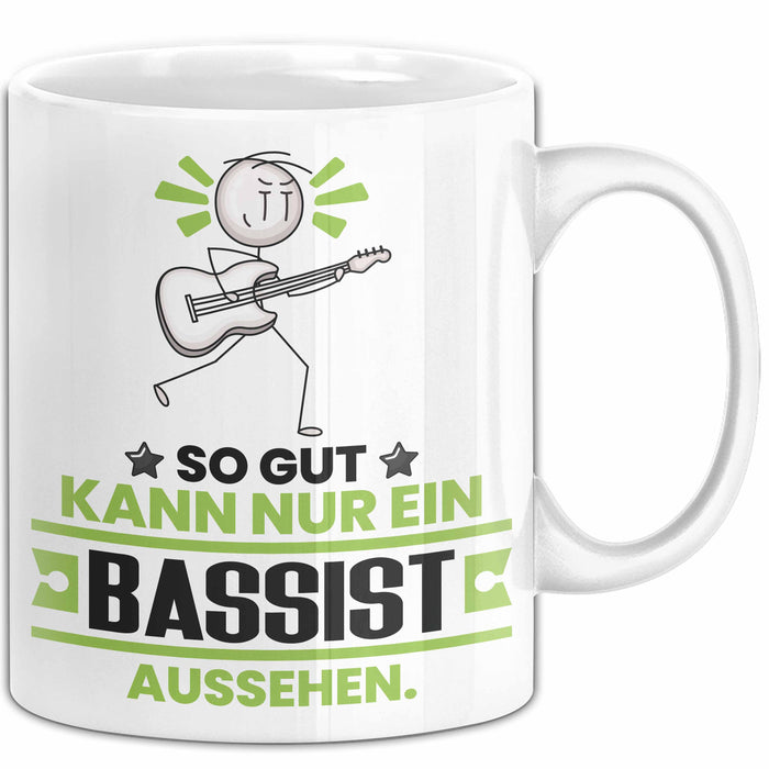 Bassist Geschenk Tasse So Gut Kann Nur Ein Bassist Aussehen Geschenkidee Kaffee-Becher Weiß Trendation