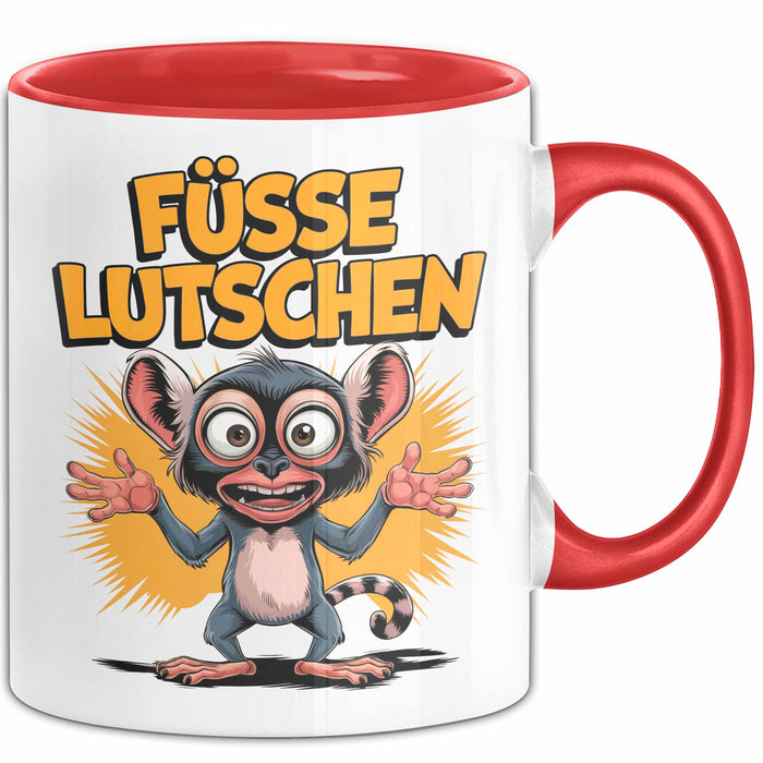 Sarkasmus Sarkastisch Tasse Geschenk Lustige Geschenkidee Spruch Füsse Lutschen Rot Trendation