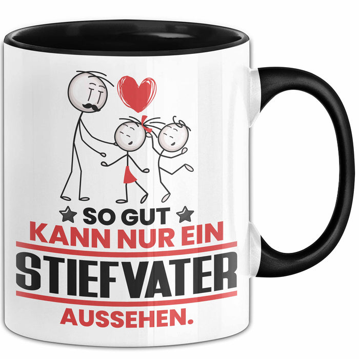 Stiefvater Geschenk Tasse So Gut Kann Nur Ein Stiefvater Aussehen Geschenkidee Kaffee-Becher Schwarz Trendation
