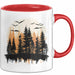 Wald Tasse Geschenk Wandern Geschenkidee Wanderlustige Rot Trendation
