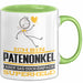 Patenonkel Geschenk Tasse Ich Bin Patenonkel Aber Sag Doch Einfach Superheld Lustige Geschenkdiee für Patenonkel Kaffee-Becher Grün Trendation