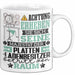 Plattenladenbesitzer Geschenk Tasse Lustiger Spruch Erheben Sie Sich Der Plattenladenbesitzer Betritt den Raum Weiß Trendation