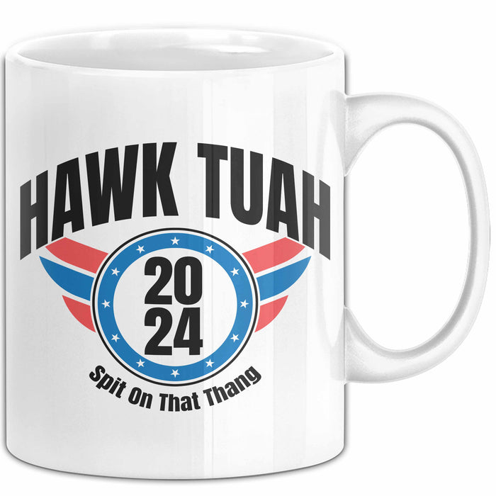 Hawk Tuah Spit On That Thang Tasse Geschenk Meme Virales Video Geschenkidee Lustig Weiß Trendation