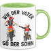 Vater Sohn Tasse Geschenk Lustige Geschenkidee Spruch Dirt-Bike Biker Grün Trendation