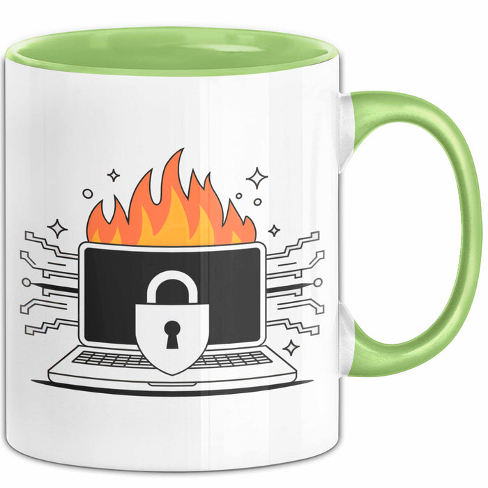 Cybersecurity Experte Tasse Geschenk Lustige Geschenkidee Spruch Für Sicherheits Profis Grün Trendation