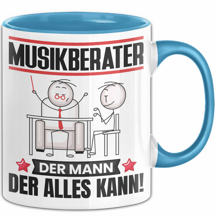 Musikberater Tasse Geschenk für Musikberater Der Mann Der Alles Kann Geschenkidee zum Geburtstag Blau Trendation