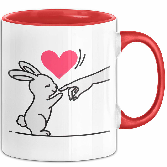 Kaninchen Hase Tierliebhaber Tasse Geschenk Lustige Geschenkidee Spruch Rot Trendation