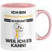 Tierphysiotherapeut Geschenk Tasse Lustiger Spruch Ich Bin Tierphysiotherapeut Warum Weil Ich Es Kann Geschenkidee Bester Tierphysiotherapeut Geburtstag Kaffee-Becher Rosa Trendation