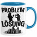 Immobilienmakler Tasse Geschenk für Immo Verkäufer Männer Geschenkidee Problem und Lösung Immobilien Blau Trendation