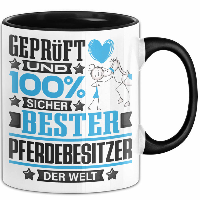 Pferdebesitzer Geschenk Lustiger Spruch für Pferdebesitzer Geschenkidee Bester Pferdebesitzer Der Welt Schwarz Trendation