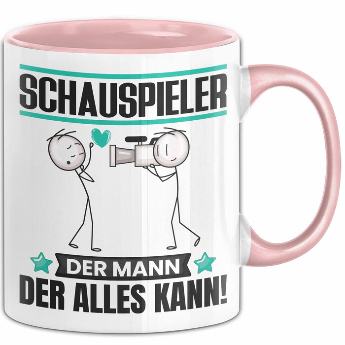 Schauspieler Tasse Geschenk für Schauspieler Der Mann Der Alles Kann Geschenkidee zum Geburtstag Rosa Trendation