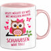 Eule Tierliebhaber Tasse Geschenk Lustige Geschenkidee Spruch Heute Möchte Ich Was Mit Menschen Machen Schuhubsen Wäre Toll Rosa Trendation