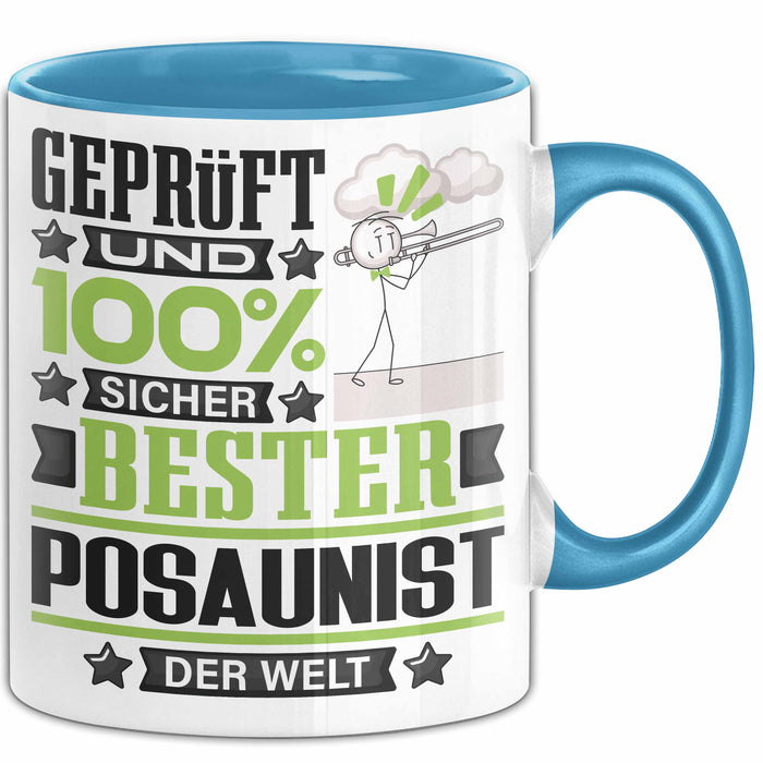 Posaunist Geschenk Lustiger Spruch für Posaunist Geschenkidee Bester Posaunist Der Welt Blau Trendation