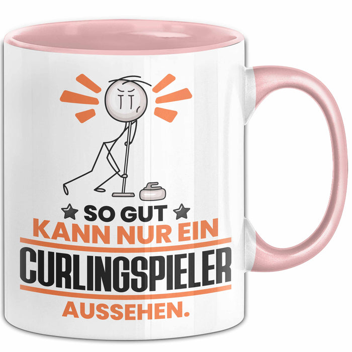 Curlingspieler Geschenk Tasse So Gut Kann Nur Ein Curlingspieler Aussehen Geschenkidee Kaffee-Becher Rosa Trendation