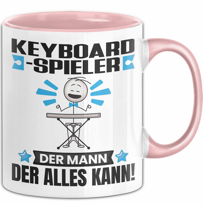 Keyboard-Spieler Tasse Geschenk für Keyboard-Spieler Der Mann Der Alles Kann Geschenkidee zum Geburtstag Rosa Trendation
