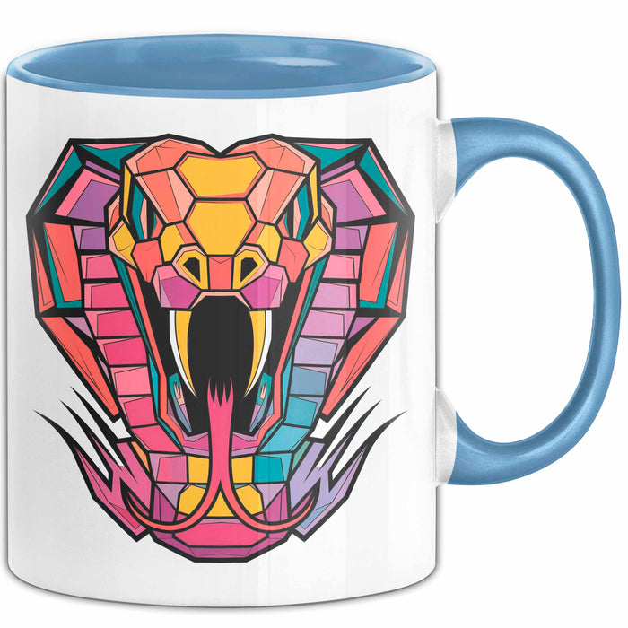 Reptil Schlange Tier Tasse Geschenk Lustige Geschenkidee Spruch Blau Trendation