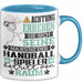 Handballspieler Geschenk Tasse Lustiger Spruch Erheben Sie Sich Der Handballspieler Betritt den Raum Blau Trendation