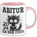 Abitur 2025 Ich Habe Fertig Geschenkidee Tasse Abi Bestanden Geschenk Prüfung Katze Kaffee-Becher Rosa Trendation