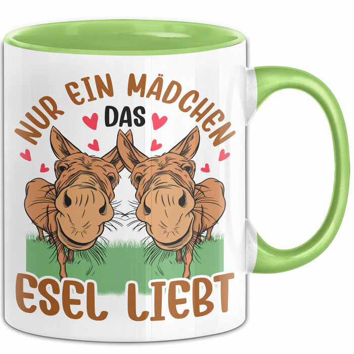 Esel-Liebhaberin Tasse Geschenk Mädchen Frauen Esel-Liebhaber Geschenkidee Becher Grün Trendation