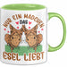 Esel-Liebhaberin Tasse Geschenk Mädchen Frauen Esel-Liebhaber Geschenkidee Becher Grün Trendation