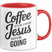 Jesus Christliche Geschenk Kaffee Jesus hält mich am Laufen Geschenkidee Lustig Rot Trendation