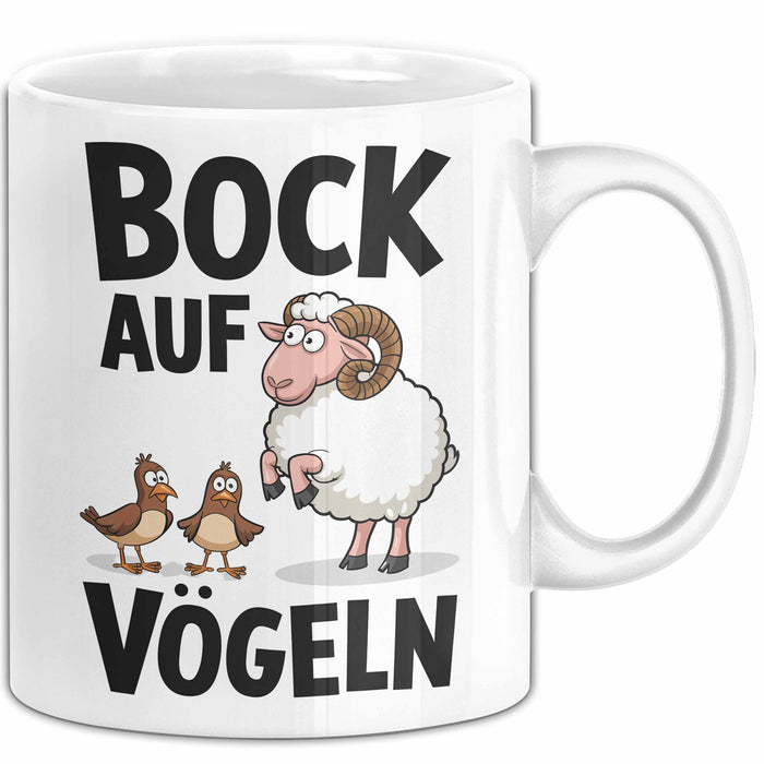 Lustige Tasse Geschenk Bock Auf Voegeln Geschenkidee Witzig Erwachsene Weiß Trendation