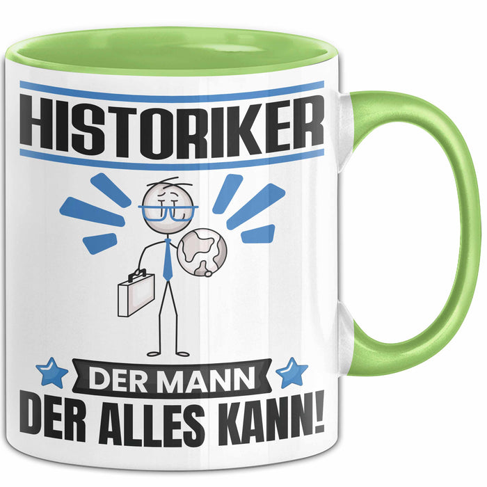 Historiker Tasse Geschenk für Historiker Der Mann Der Alles Kann Geschenkidee zum Geburtstag Grün Trendation