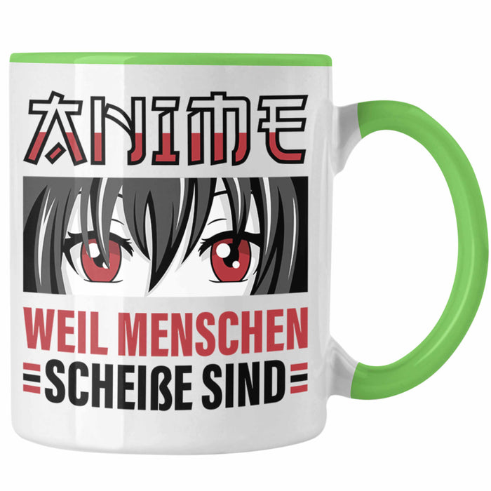 TRENDATION Anime Tasse Geschenk Spruch Kaffeetasse Grün Trendation