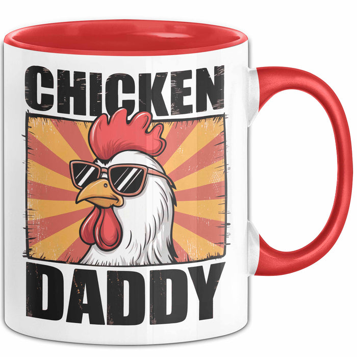Huhn Tier Bauer Tasse Becher Geschenk Lustige Geschenkidee Spruch Hühnerpapa Rot Trendation