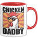 Huhn Tier Bauer Tasse Becher Geschenk Lustige Geschenkidee Spruch Hühnerpapa Rot Trendation