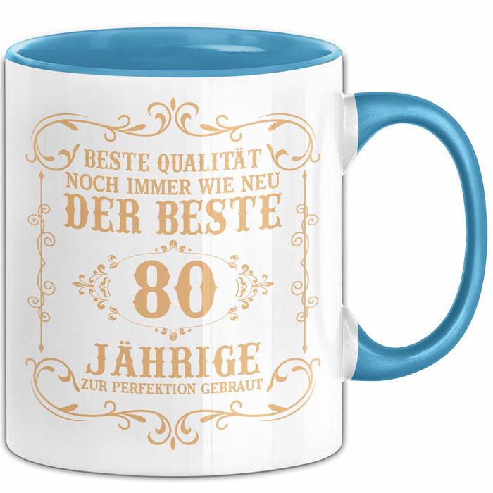 80er Geburtstag Geschenk Männer Vater Mann Noch Immer Der Beste 80-Jährige Zur Perfektion Gebraut Opa Blau Trendation