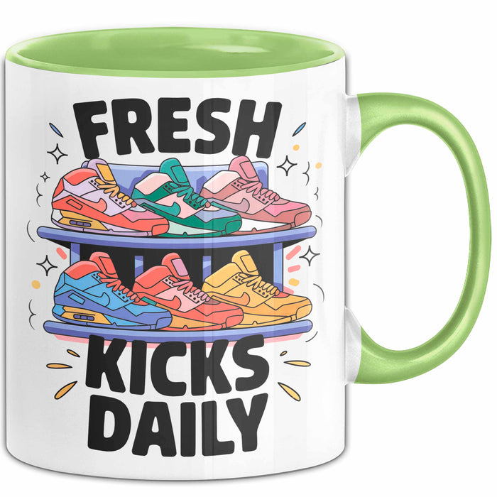 Sneakerhead Tasse Geschenk Lustige Geschenkidee Spruch Für Schuh Sammler Grün Trendation