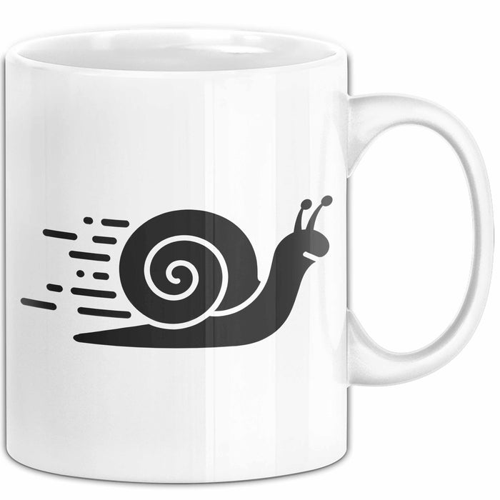 Schnelle Schnecke Tasse Geschenk Lustige Geschenkidee Spruch Weiß Trendation