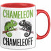 Chamäleon Tier Tasse Geschenk Chamäleon Chamäleoff Reptil Geschenkidee Lustig Rot Trendation