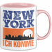 New York Tasse Geschenk Horizont Ich Komme Spruch Geschenkidee Rosa Trendation
