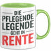 Krankenschwester Pflege Betreuung Tasse Geschenk Lustige Geschenkidee Spruch Die Pflegende Legende Geht In Rente Grün Trendation