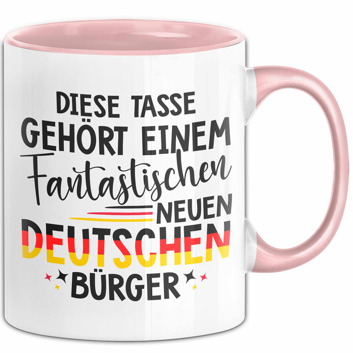 Deutschland Deutscher Bürger Tasse Becher Geschenk Lustige Geschenkidee Spruch Diese Tasse Gehört Einem Fantastischen Neuen Deutschen Burger Rosa Trendation