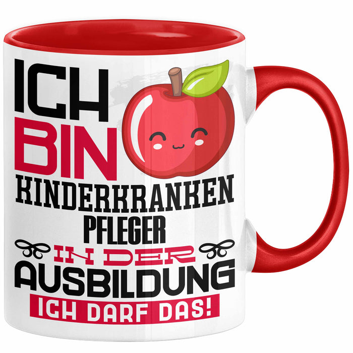 Kinderkrankenpfleger Ausbildung Tasse Geschenk Ich Bin Kinderkrankenpfleger In Der Ausbildung Ich Darf Das Geschenkidee Spruch Rot Trendation