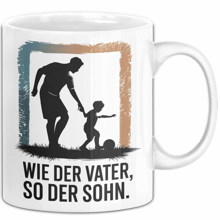 Papa Vatertag Vater Sohn Tasse Becher Geschenk Lustige Geschenkidee Spruch Wie Der Vater So Der Sohn Weiß Trendation