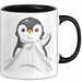 Lustige Tasse Geschenk Klein Pinguin Süßer Becher Spruch Schwarz Trendation