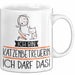 Geschenk für Katzenbetreuerin Tasse Lustige Geschenkidee Geburtstag Ich Bin Katzenbetreuerin Ich Darf Das Weiß Trendation
