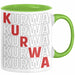 Kurwa Tasse Polen Polska Kaffee-Becher Grün Trendation