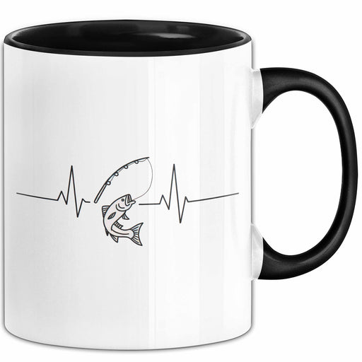 Angelliebhaber Fischer Herzschlag Tasse Geschenk Lustige Geschenkidee Spruch Trendation