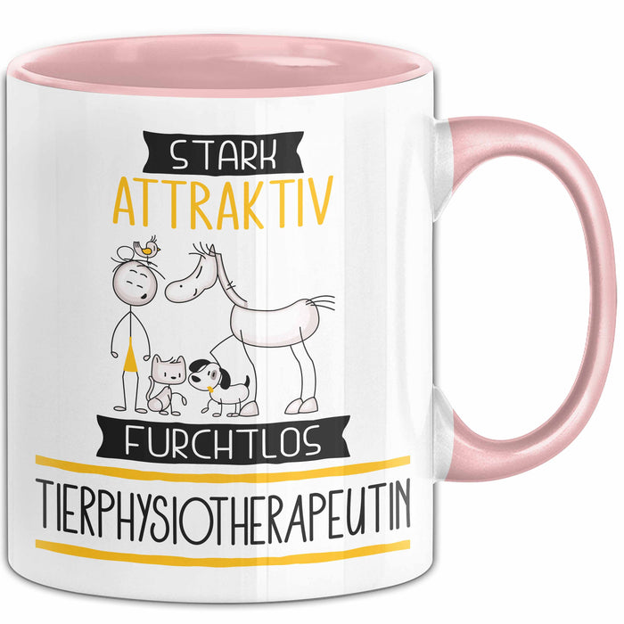 Tierphysiotherapeutin Tasse Geschenk Becher Stark Attraktiv Furchtlos Tierphysiotherapeutin Lustige Geschenkidee Rosa Trendation