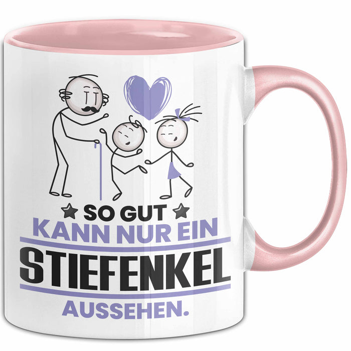 Stiefenkel Geschenk Tasse So Gut Kann Nur Ein Stiefenkel Aussehen Geschenkidee Kaffee-Becher Rosa Trendation