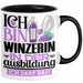 Winzerin Ausbildung Start Geschenk Tasse Ich Bin Winzerin In Der Ausbildung Ich Darf Das Kaffee-Becher Geschenkidee Schwarz Trendation