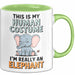 Elefant Tier Tasse Geschenk Lustige Geschenkidee Spruch Das Ist Mein Mensch Kostüm Ich Bin Eigentlich Ein Elefant Grün Trendation
